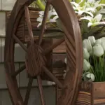 Outsunny Wooden Wagon Planter Box 3-Tier Raised Garden Bed for Vegetables Flowers Herbs - Image 9