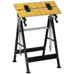 HOMCOM Work Bench Tool Stand with Adjustable Height and Angle, Carpenter Saw Table with 4 Clamps, Steel Frame, 220lbs Capacity - Image 11