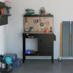 Workshop Workbench with Drawer Pegboard Storage Cabinet Black - Image 10