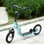 Aosom Youth Scooter Blue with Front Rear Caliper Dual Brakes 12-Inch Inflatable Wheel for Ages 5+ - Image 8