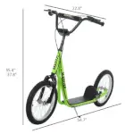 Youth Scooter, Kick Scooter for Kids 5+, Light Green, Adjustable Handlebar, Dual Brakes - Image 3
