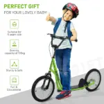 Youth Scooter, Kick Scooter for Kids 5+, Light Green, Adjustable Handlebar, Dual Brakes - Image 5