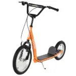 Youth Scooter Kick Scooter with Adjustable Handlebar, Front and Rear Dual Brakes and Inflatable Wheels, for Kids 5+, Orange - Image 11
