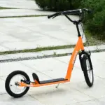 Youth Scooter Kick Scooter with Adjustable Handlebar, Front and Rear Dual Brakes and Inflatable Wheels, for Kids 5+, Orange - Image 10