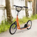 Aosom Youth Scooter, Orange, Kick Scooter for Kids 5+ with Adjustable Handlebar, Dual Brakes - Image 2