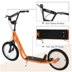 Aosom Youth Scooter, Orange, Kick Scooter for Kids 5+ with Adjustable Handlebar, Dual Brakes - Image 6