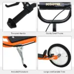 Aosom Youth Scooter, Orange, Kick Scooter for Kids 5+ with Adjustable Handlebar, Dual Brakes - Image 8