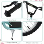 Aosom Youth Scooter with Adjustable Handlebar, Kick Scooter with Dual Brakes Inflatable Wheels, Blue, for Kids 5+ - Image 6