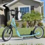 Aosom Youth Scooter with Adjustable Handlebar, Kick Scooter with Dual Brakes Inflatable Wheels, Blue, for Kids 5+ - Image 10