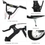 Youth Scooter with Dual Brakes, 12-Inch Inflatable Wheel, Black, for Ages 5+ - Image 5