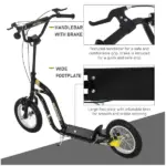 Youth Scooter with Dual Brakes, 12-Inch Inflatable Wheel, Black, for Ages 5+ - Image 6