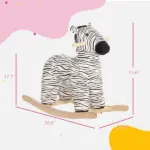 Zebra Shaped Kids Rocking Horse with Realistic Sound for 2-4 Years, Black - Image 3