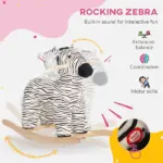 Zebra Shaped Kids Rocking Horse with Realistic Sound for 2-4 Years, Black - Image 4