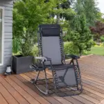 Zero-G Zen Outdoor Zero Gravity Rocking Chair with Headrest, Tray and Phone Holder - Image 2