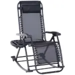 Zero-G Zen Outdoor Zero Gravity Rocking Chair with Headrest, Tray and Phone Holder