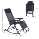 Zero-G Zen Outdoor Zero Gravity Rocking Chair with Headrest, Tray and Phone Holder - Image 3
