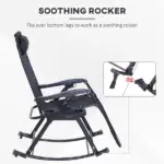 Zero-G Zen Outdoor Zero Gravity Rocking Chair with Headrest, Tray and Phone Holder - Image 8