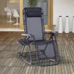 Zero-G Zen Outdoor Zero Gravity Rocking Chair with Headrest, Tray and Phone Holder - Image 10